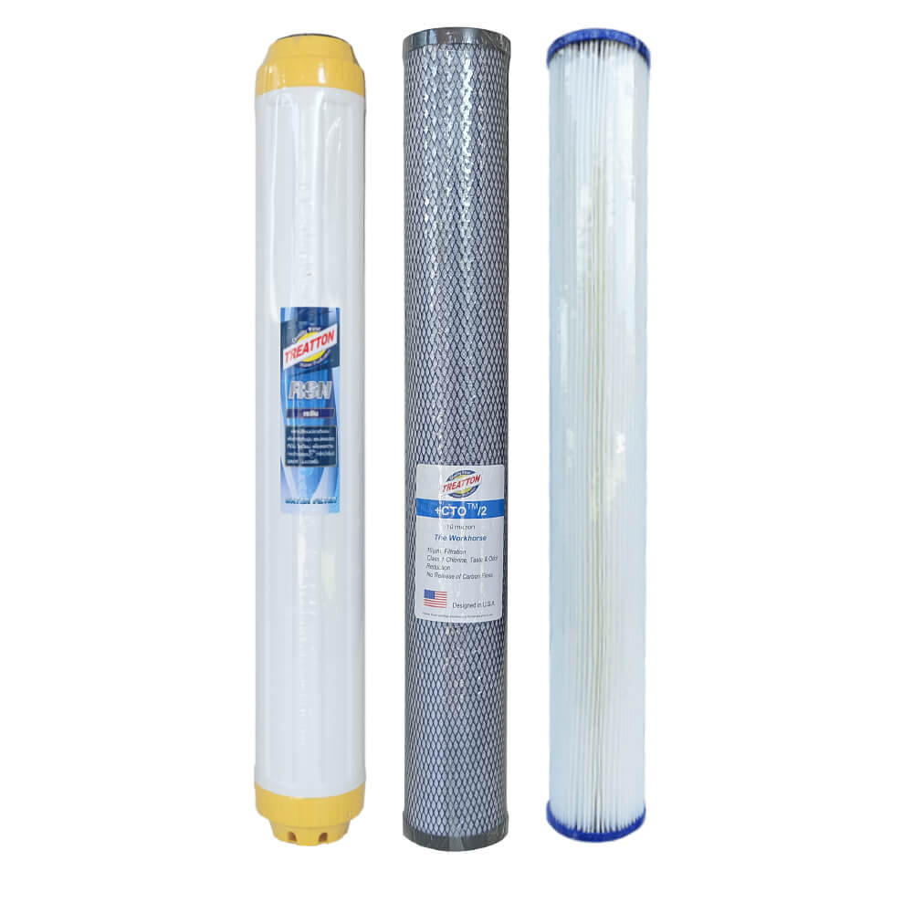 ไส้กรองน้ำ 3 ขั้นตอน PLT/CTO/RESIN TREATTON รุ่น FTT-PLTCTORSN20 ขนาด 20 นิ้ว 